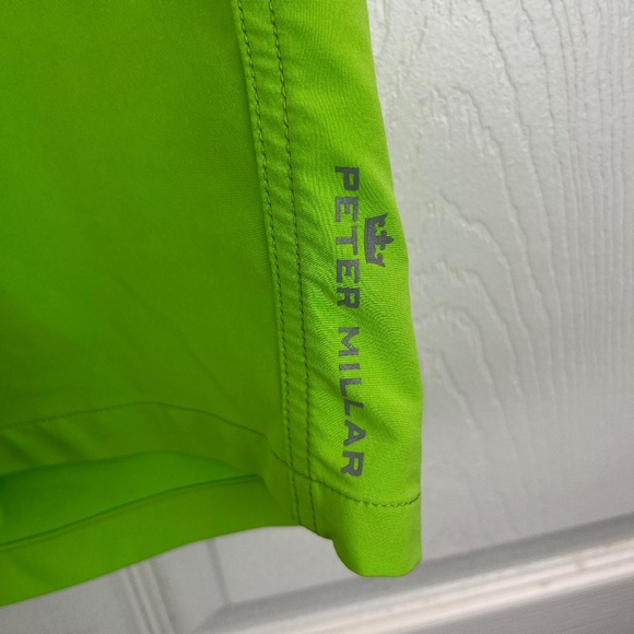 Men's Peter Millar Crown Sport Oslo Stretch Shorts Lime Green Size Large - Picture 2 of 4
